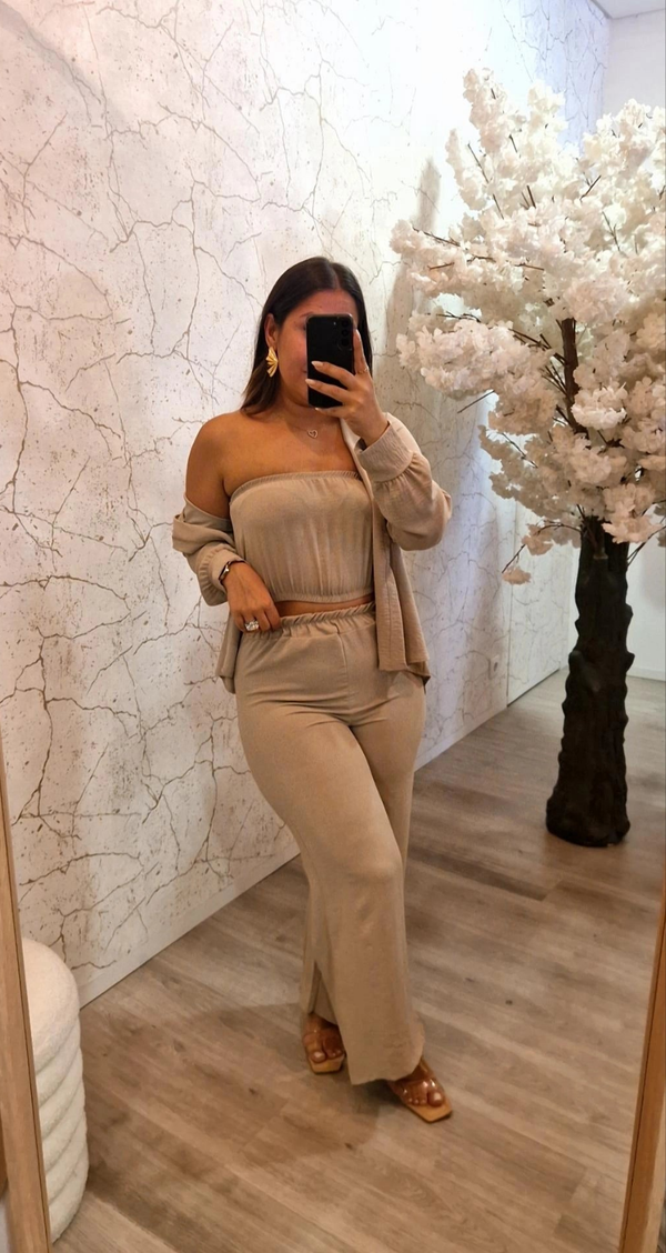 CONJUNTO 3 PEÇAS BEGE