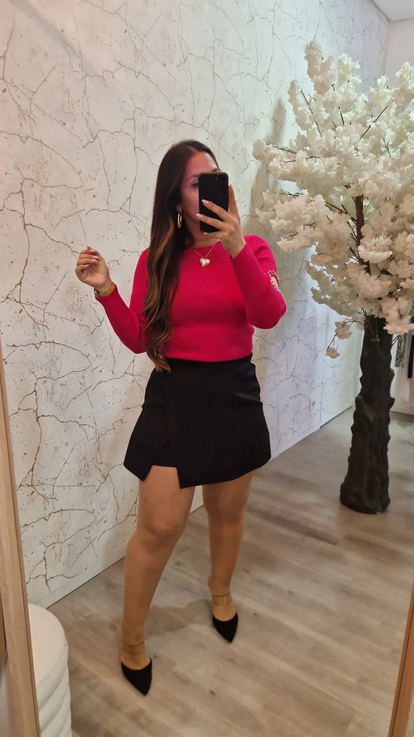 MALHA CORAÇÃO ROSA