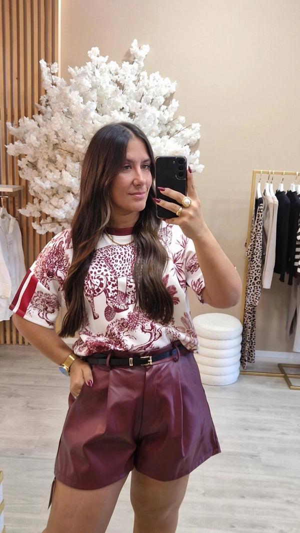 T-SHIRT TIGRE BORDEAUX