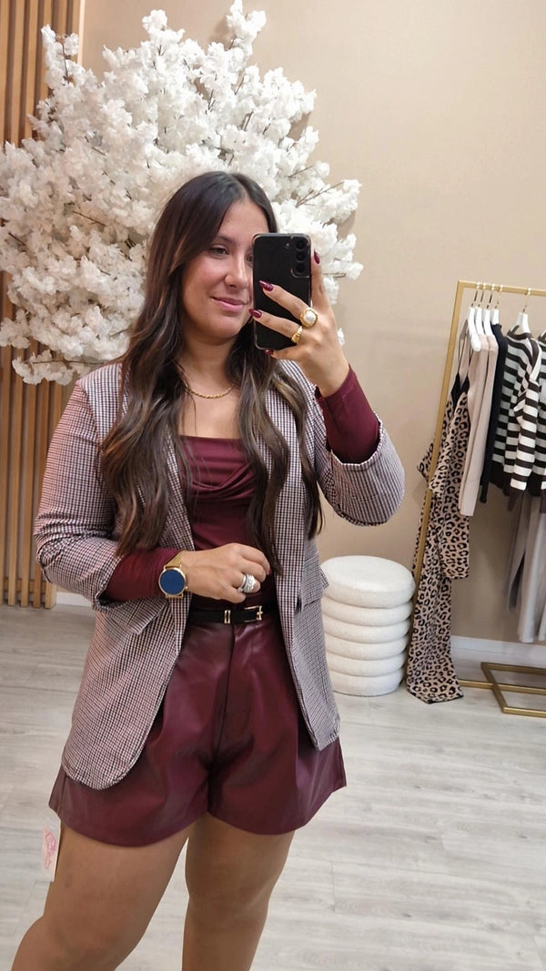 BLAZER XADREZ BORDEAUX